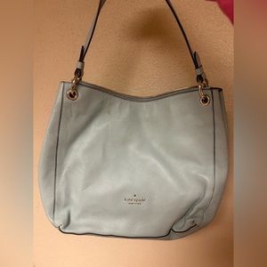 Kate Spade Kat Leather Shoulder Bag Purse Handbag, Cloud Mist